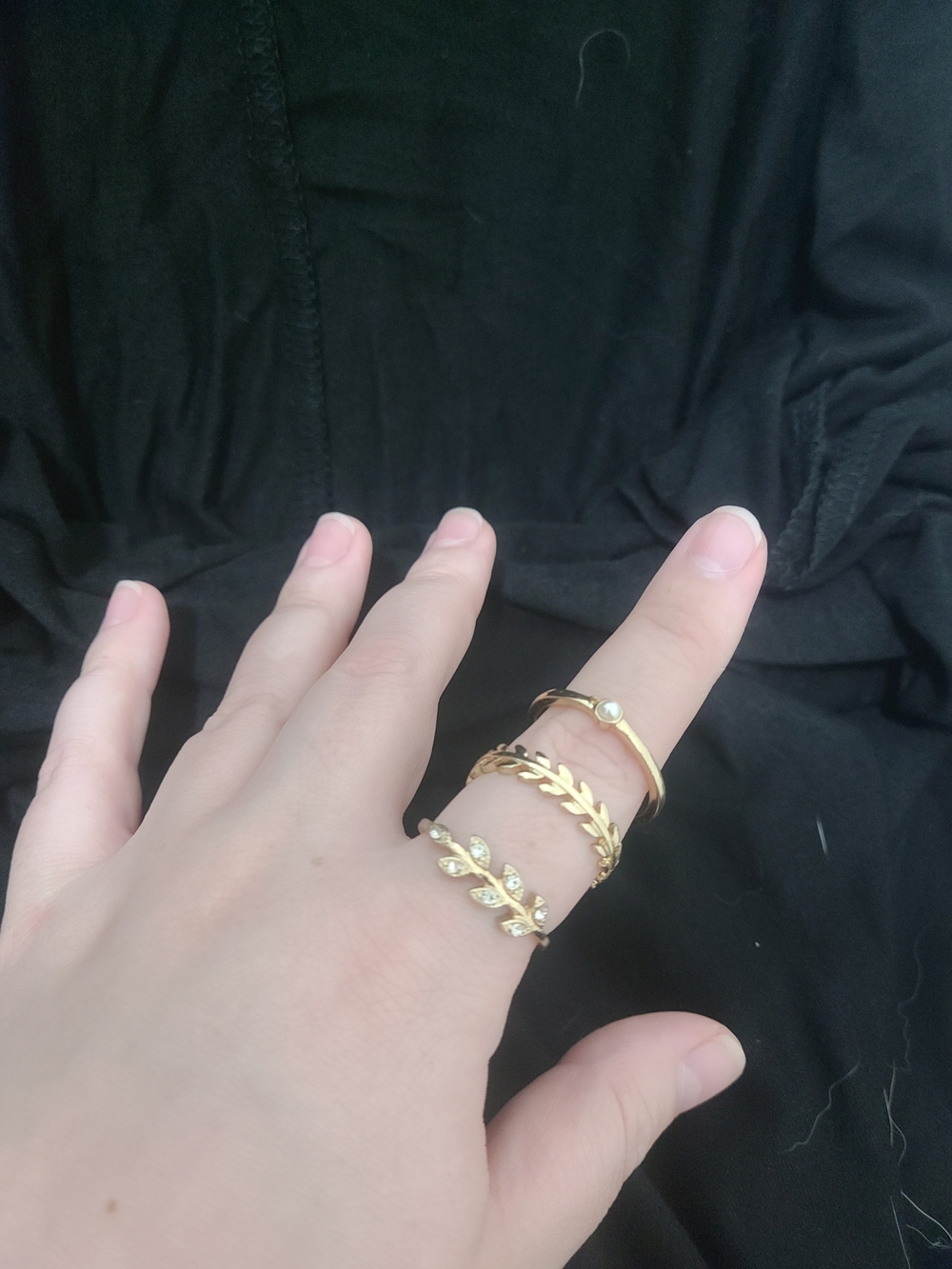 torrid Gold Tone Stackable Rings Set with Rhinestones - Picture 2 of 3